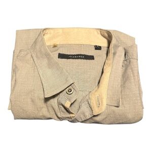 7Diamonds Dress Shirt, Gray w/ Small White Polka Dot, SZ L